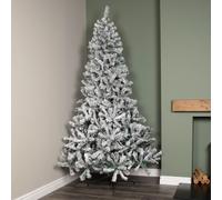 Samuel Alexander 8ft (2.4m) Snow Flocked Artificial Christmas Tree with Green Metal Stand & 1017 Tips Samuel Alexander Multicolor