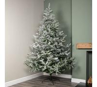 Samuel Alexander 8Ft (2.4M) Snowy Green & White Everlands Liberty Spruce Christmas Tree With Metal Stand
