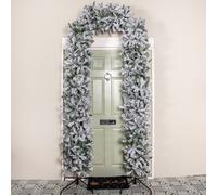 Samuel Alexander 8Ft (2.52M) Slimline Single Door Artificial Snow Flocked Christmas Tree Arch In Green With 2000 Tips