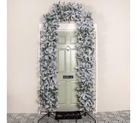 8ft (2.52m) Slimline Single Door Artificial Snow Flocked Christmas Tree Arch in Green with 2000 Tips Samuel Alexander Multi One Size