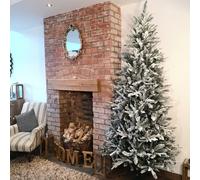 Samuel Alexander 8Ft (240Cm) Premier Slim Green Lapland Spruce Snow Flocked Christmas Tree Pe Pvc Mixed Branches