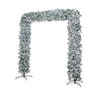 Samuel Alexander 8ft Double Door Snow Flocked Tree Flat Top Arch with 2000 Tips in Green Samuel Alexander Green