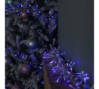 Samuel Alexander 9.3M 720 Led Christmas Cluster String Lights With Timer In Blue, Purple & White On Clear Cable