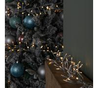 Samuel Alexander 9.3m Christmas Cluster String Lights with Timer in White. Clear Cable in White Samuel Alexander White