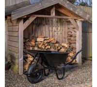 Samuel Alexander 90 Litre 150Kg Capacity Heavy Duty Galvanised Pneumatic Metal Garden Wheelbarrow In Black