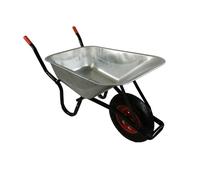 Samuel Alexander 90 Litre 150kg Capacity Heavy Duty Galvanised Samuel Alexander Metal Garden Wheelbarrow with Pneumatic Tyre - Wheelbarrows