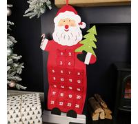 90cm fabric red/white santa shape advent calendar Samuel Alexander Red One Size