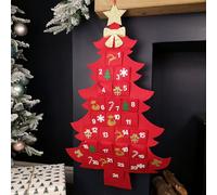 Samuel Alexander 90Cm Fabric Tree Shape Advent Calendar Christmas Decoration In Red
