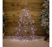 Samuel Alexander 90cm Light up Grey Rattan Christmas Tree with 120 White & Warm White LEDs Samuel Alexander Grey