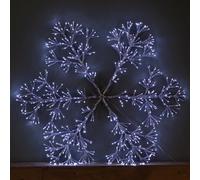 Samuel Alexander 90Cm Light Up Silver Starburst Christmas Snowflake Hanging Decoration With 660 White Leds