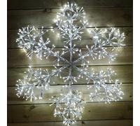 Samuel Alexander 90cm Silver Starburst Snowflake Wall Window Decoration With 660 White LEDs