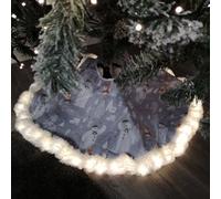 Samuel Alexander 90Cm The Snowman™ Usb Led Fabric Christmas Tree Skirt With Timer Function
