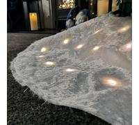 Samuel Alexander 90Cm Usb Powered Led White Fur Fabric Christmas Tree Skirt