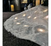 Samuel Alexander 90cm USB Powered LED White Fur Fabric Christmas Tree Skirt Samuel Alexander White