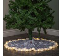 Samuel Alexander 90Cm Usb Powered Light Up The Snowman Fabric Christmas Tree Skirt With Leds