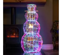 91cm DreamLights Iridescent Christmas Snowman with 400 White LEDs Samuel Alexander White One Size