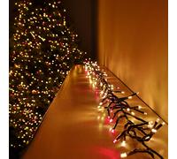 Samuel Alexander 960 LED 12.4m Premier Clusterbrights Indoor Outdoor Multifunction Mains Operated Christmas Cluster Lights with Timer & Vintage Gold Samuel Alexander Red