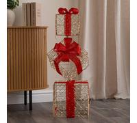 96cm Light Up Christmas Parcel Stack 500 Warm White LED Timer