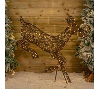 Samuel Alexander 98cm Light up Brown Christmas Prancing Doe with 220 White & Warm White LEDs