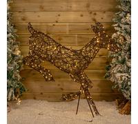 Samuel Alexander 98Cm Light Up Brown Christmas Prancing Doe With 220 White & Warm White Leds