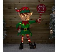 Samuel Alexander 98Cm Light Up Standing Christmas Elf With Red Hat And 50 Warm White Leds