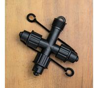 Samuel Alexander 9cm x 10cm Black Plastic 3 Way Connector Max for Connectable String Lights