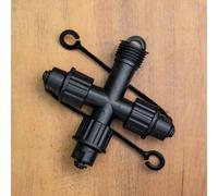 Samuel Alexander 9Cm X 10Cm Black Plastic 3 Way Connector Max For Connectable String Lights