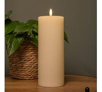 Samuel Alexander 9Cm X 23Cm Cream Wax Melted Pool Effect Candle With Timer Function And Warm White Led