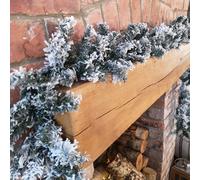 9ft (2.7m) Christmas Snow Flocked Woodcote Fir Garland