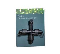 Samuel Alexander 9x10cm Black Plastic 3 Way Connector Max for Connectable String Lights | Size: 9x10 cm Samuel Alexander Black 9x10 cm