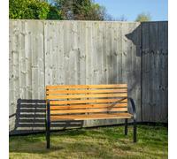 Samuel Alexander Ambleside 2 Person Outdoor Metal Wooden Garden Patio Bench, Brown