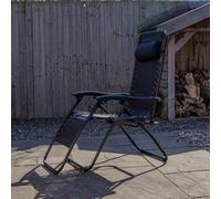 Samuel Alexander Black Multi Position Textoline Zero Gravity Garden Relaxer Chair Lounger