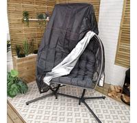 Samuel Alexander Double Egg Garden Chair Covers Waterproof Protective Outdoor Anti UV Windproof Heavy Duty Swing Chair Cover With Zipper for Egg Chair Samuel Alexander Black One Size
