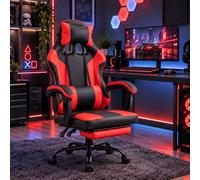 Samuel Alexander Ergonomic Gaming Chair With Footrest And Removable Pillows In Red