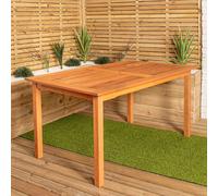 Samuel Alexander Grasmere Outdoor 6 Person Rectangular Wooden Garden Patio Table in Brown Samuel Alexander Brown