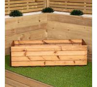 Samuel Alexander Hand Made 39Cm Wide X 102Cm Rustic Wooden Garden Trough Tall / Flower Bed Planter