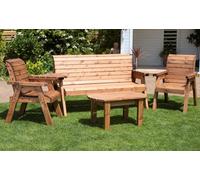 Samuel Alexander Hand Made 5 Seater Chunky Rustic Wooden Garden Furniture Multi Set