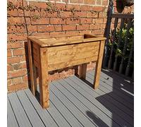 Samuel ALEXANDER Hand Made Rustic Wooden Medium Raised Garden Trough/Flower Bed Planter