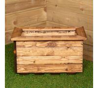 Samuel Alexander Hand Made 56Cm X 34Cm Rustic Wooden Small Garden Trough Or Flower Bed Planter