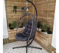 Samuel Alexander Grey Hanging Egg Chair With Stand Waterproof Cover And Cushions Samuel Alexander Light Grey One Size