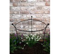 Samuel ALEXANDER Heavy Duty Black Metal Steel Herbaceous Garden Plant Support Ring Large 80cm x 45cm