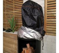 Samuel Alexander Heavy Duty Protective Outdoor Chiminea Waterproof & Anti UV Chiminea Fire Pit Cover in Black Samuel Alexander Black