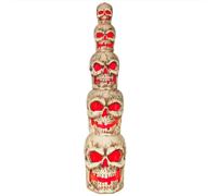 Samuel Alexander Home Accents Holiday 8ft Giant-Sized Halloween Skull Stack with Red LEDs in Cream Samuel Alexander Cream