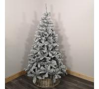 Samuel Alexander Kaemingk 8ft (240cm) Flocked Snowy Imperial Pine Hinged Christmas Trees in Green Samuel Alexander Green