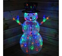 Samuel Alexander Light Up 76Cm Acrylic Christmas Snowman With 88 Multi Colour Led Lights