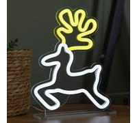 Samuel Alexander 25Cm Light Up Christmas Reindeer Table Top Neon Sign