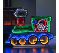 Samuel Alexander Light up Christmas Train Infinity Decoration with Santa & LEDs Samuel Alexander Multicolor