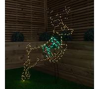 Samuel Alexander 1.1m x 73cm Light up Prancing Christmas Reindeer with 350 Multi-Coloured LEDs