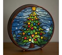 Samuel Alexander Light Up Stained Glass Decoration Of Christmas Tree With Timer