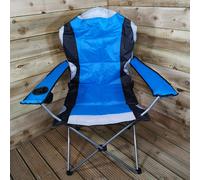 Samuel Alexander Luxury Padded High Back Folding Outdoor / Camping / Fishing Chair in Blue
